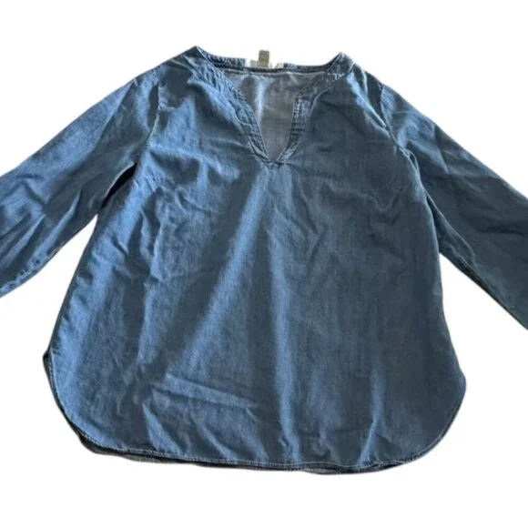 MICHAEL Michael Kors Tie Sleeve Split Neck Blouse Size Small - Picture 3 of 9